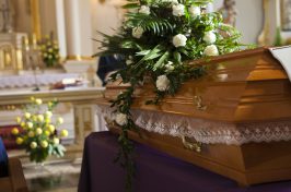 Flowers on a coffin