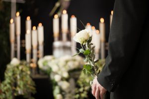 white flowers in a church