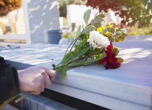 flowers on a grave