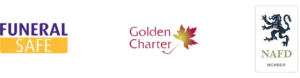 funeral safe, golden charter and NAFD member logos